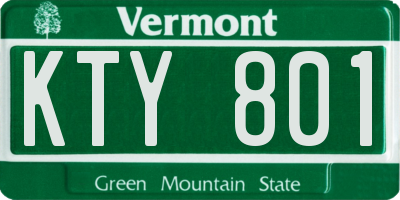 VT license plate KTY801