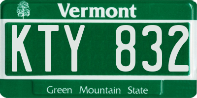 VT license plate KTY832