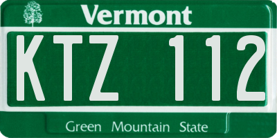 VT license plate KTZ112