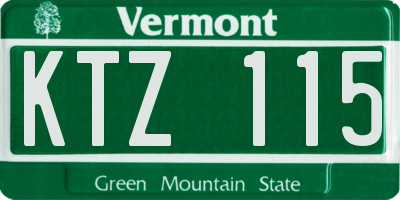 VT license plate KTZ115