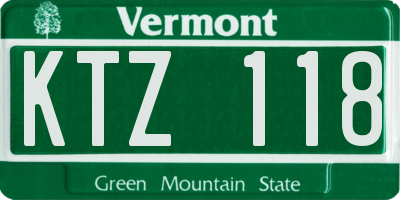 VT license plate KTZ118