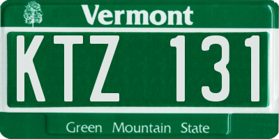 VT license plate KTZ131