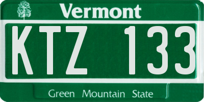 VT license plate KTZ133