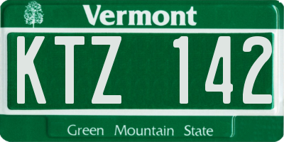 VT license plate KTZ142