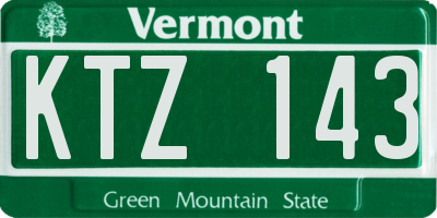 VT license plate KTZ143