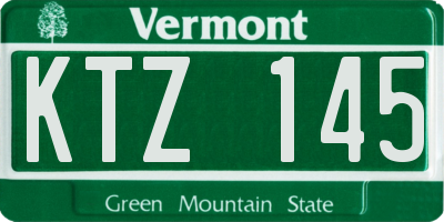 VT license plate KTZ145