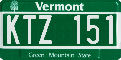 VT license plate KTZ151