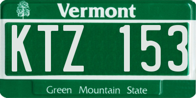 VT license plate KTZ153