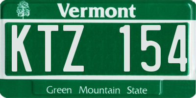 VT license plate KTZ154