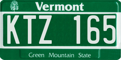 VT license plate KTZ165