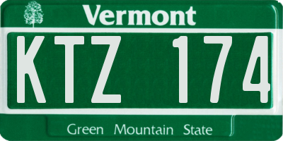 VT license plate KTZ174