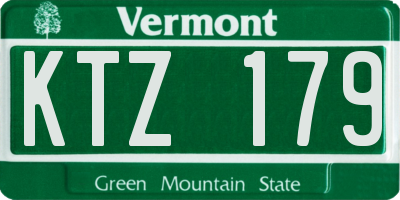 VT license plate KTZ179