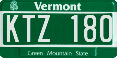 VT license plate KTZ180