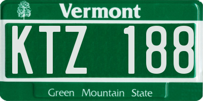 VT license plate KTZ188