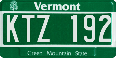 VT license plate KTZ192