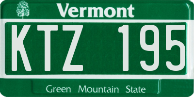 VT license plate KTZ195