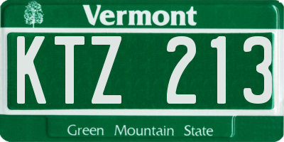 VT license plate KTZ213