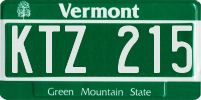 VT license plate KTZ215