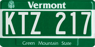 VT license plate KTZ217