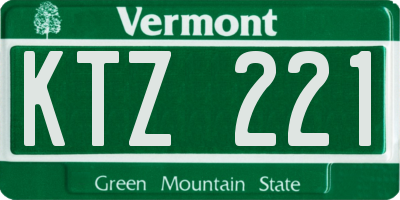 VT license plate KTZ221