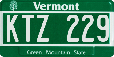 VT license plate KTZ229