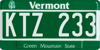 VT license plate KTZ233