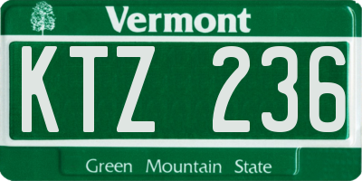 VT license plate KTZ236