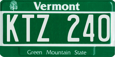 VT license plate KTZ240