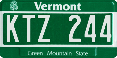 VT license plate KTZ244