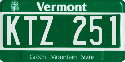 VT license plate KTZ251