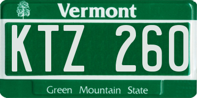 VT license plate KTZ260