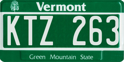 VT license plate KTZ263