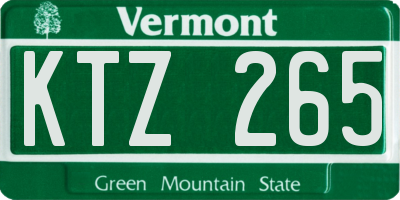 VT license plate KTZ265