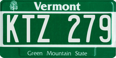 VT license plate KTZ279