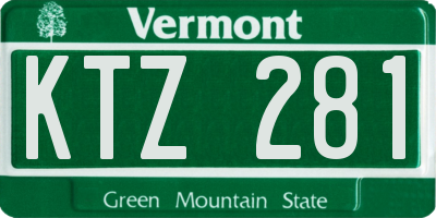 VT license plate KTZ281