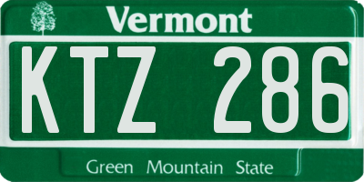 VT license plate KTZ286
