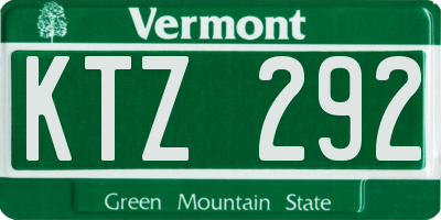 VT license plate KTZ292