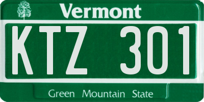 VT license plate KTZ301