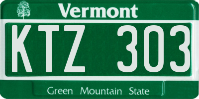 VT license plate KTZ303
