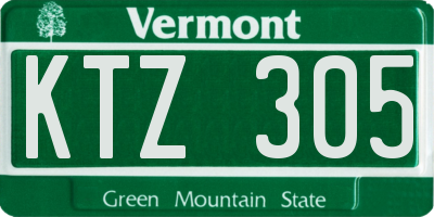 VT license plate KTZ305