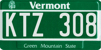 VT license plate KTZ308
