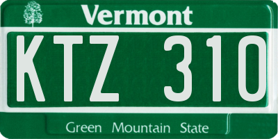 VT license plate KTZ310
