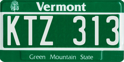 VT license plate KTZ313
