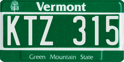 VT license plate KTZ315