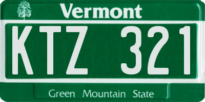 VT license plate KTZ321
