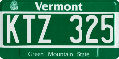 VT license plate KTZ325