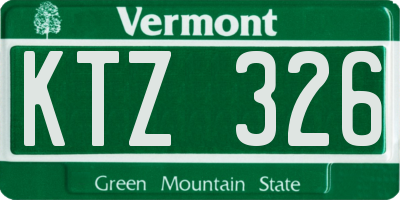 VT license plate KTZ326