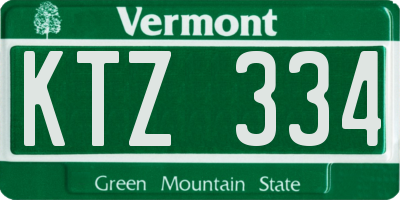 VT license plate KTZ334