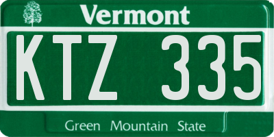 VT license plate KTZ335