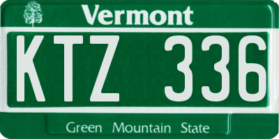 VT license plate KTZ336